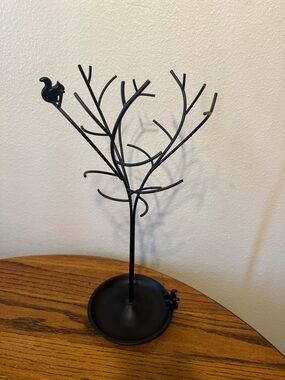 Urban loft squirrel Black Metal Jewelry Tree Stand with cute accents